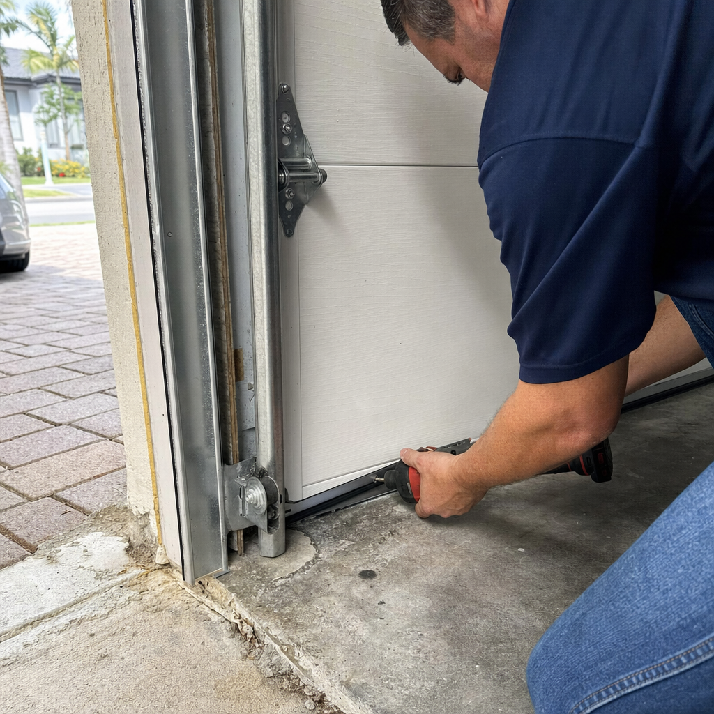 Garage door bottom seal installation